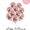 Balloner glossy rosaguld 10-pak