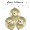 Ballon glossy 50 guld 6-pak