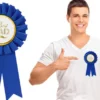 Best DAD badge med satinbånd