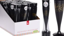Champagneglas sort 4-pak