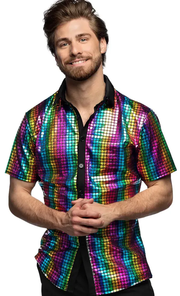 Disco skjorte rainbow, XXL