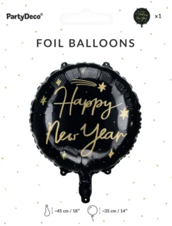 Folieballon Happy New Year, sort