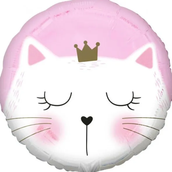 Folieballon kat lyserød 36 cm