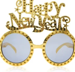Happy New Year solbriller, guld