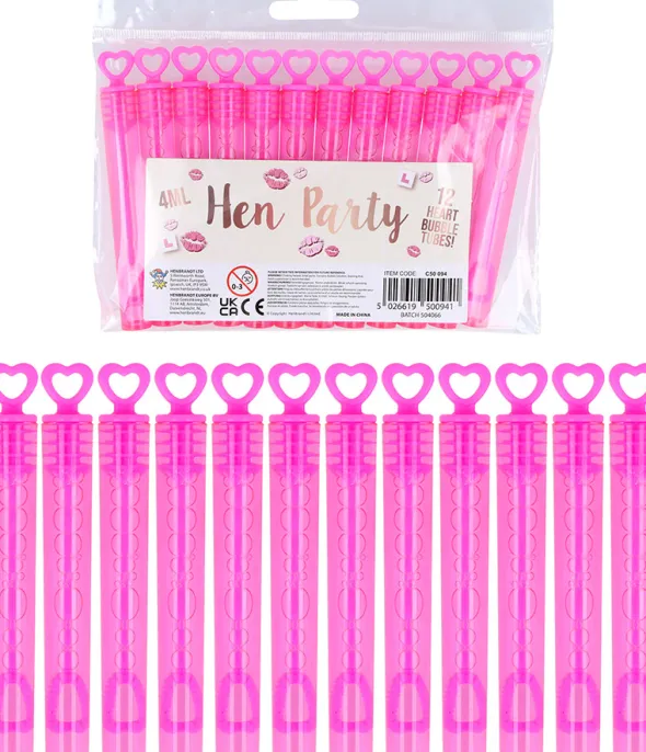 Hjerte sæbebobler pink 12-pak