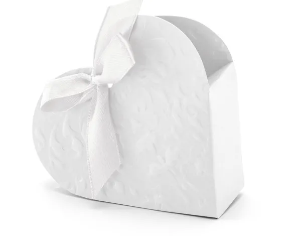 Mini æske hjerte hvid 10-pk