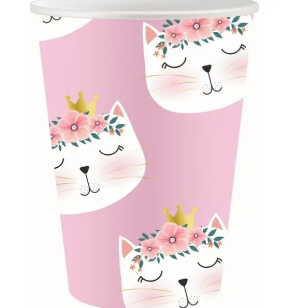 Papkrus katte lyserød 6-pak