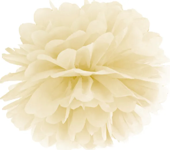 Pompom papir 25 cm creme