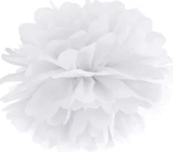 Pompom papir 25 cm hvid
