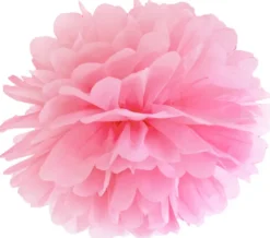 Pompom papir 25 cm lyserød