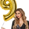 Tal ballon 9 guld 86 cm
