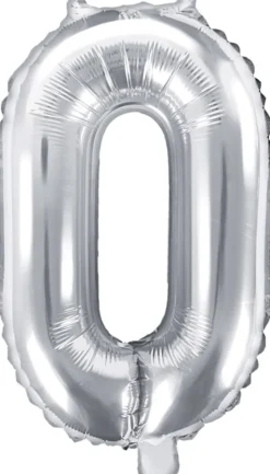 Tal ballon 0 sølv 35 cm