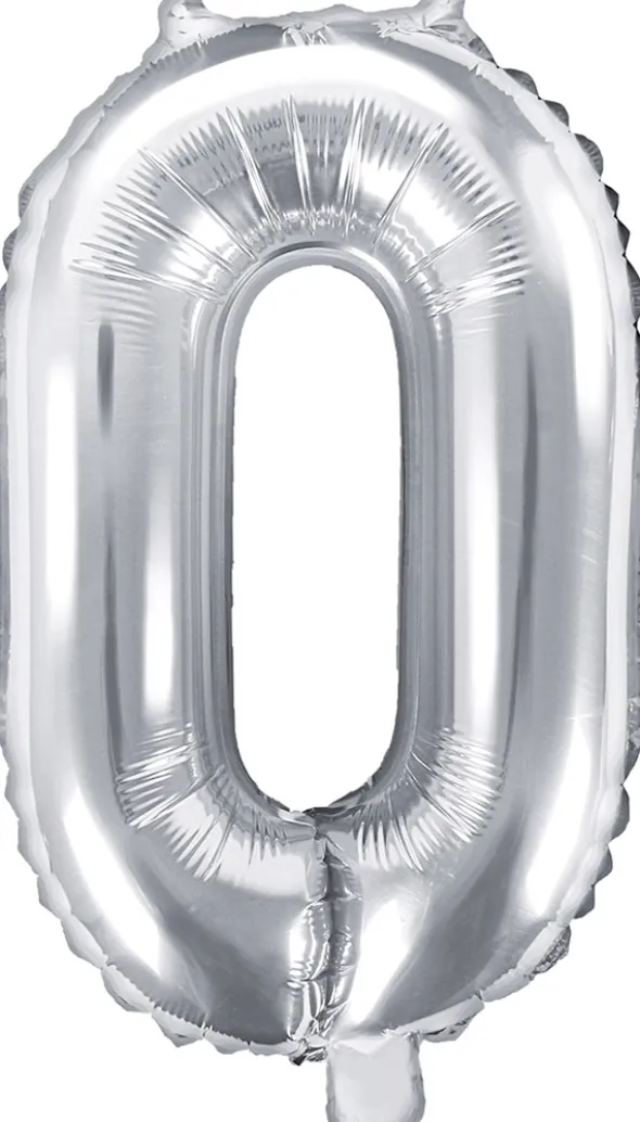 Tal ballon 0 sølv 35 cm