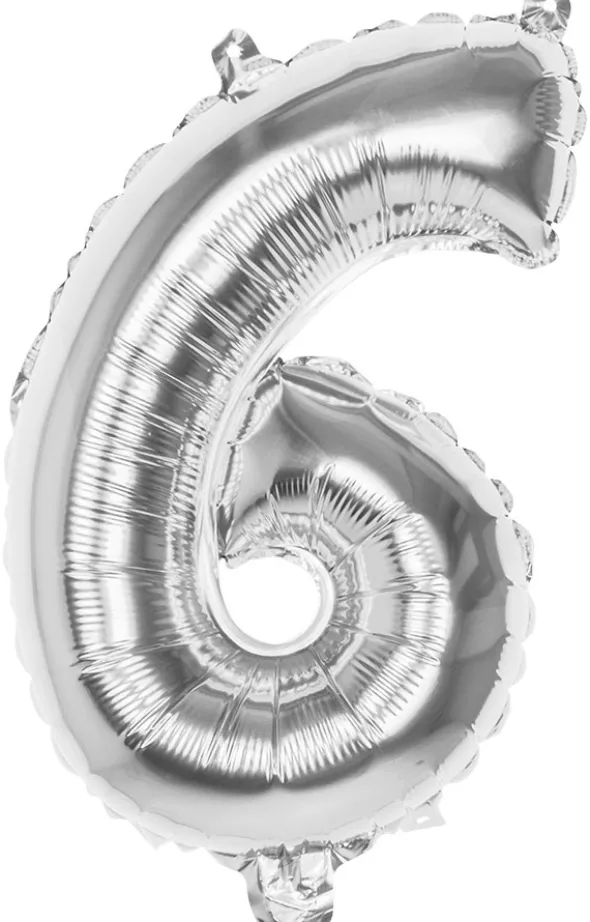 Tal ballon 6 sølv 36 cm