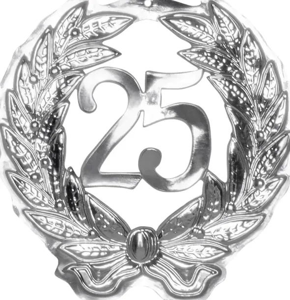 Væg-dekoration 25 år, sølv